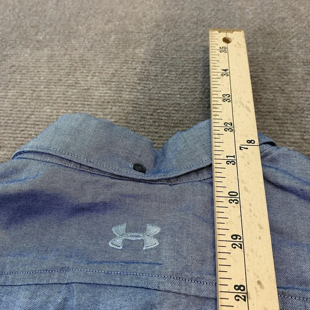 Under Armour Shirt Mens Large‎ Blue Chambray Long Sleeve Button Front Casual